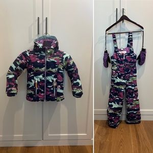 Obermeyer Kids Size 6 I-Grow Ski & Snow Jacket, Bibs, Mitten